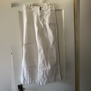 La February Wide Leg High- Rise Trousers White, Size M